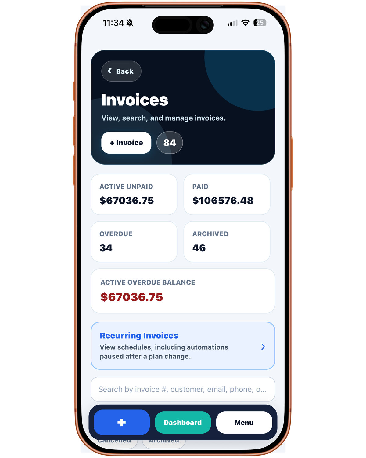 WP Labs: Invoice invoice and payment tracking screen